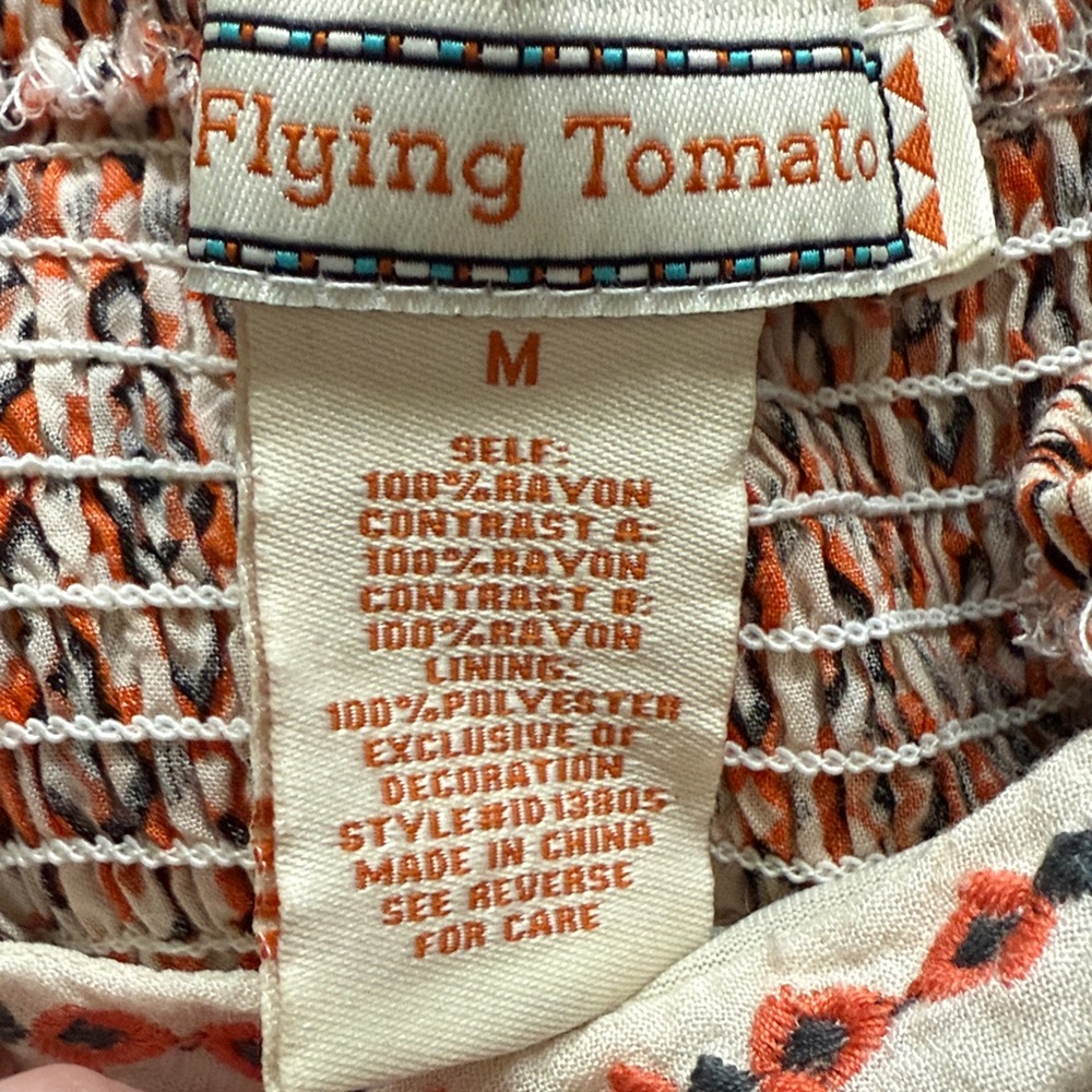 Flying Tomato Orange and Cream Garment - Picture 2 of 2
